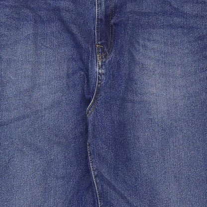 Easy Denim Womens Blue Cotton Straight Jeans Size 40 in Regular Zip