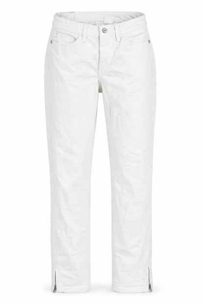 Body Flirt Womens White Cotton Straight Jeans Size 8 Regular Zip