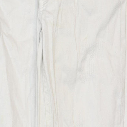 Body Flirt Womens White Cotton Straight Jeans Size 8 Regular Zip
