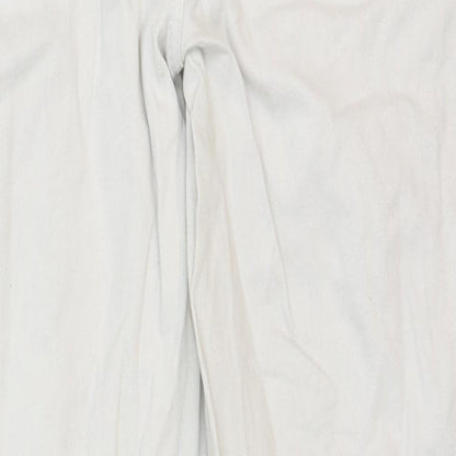Body Flirt Womens White Cotton Straight Jeans Size 8 Regular Zip