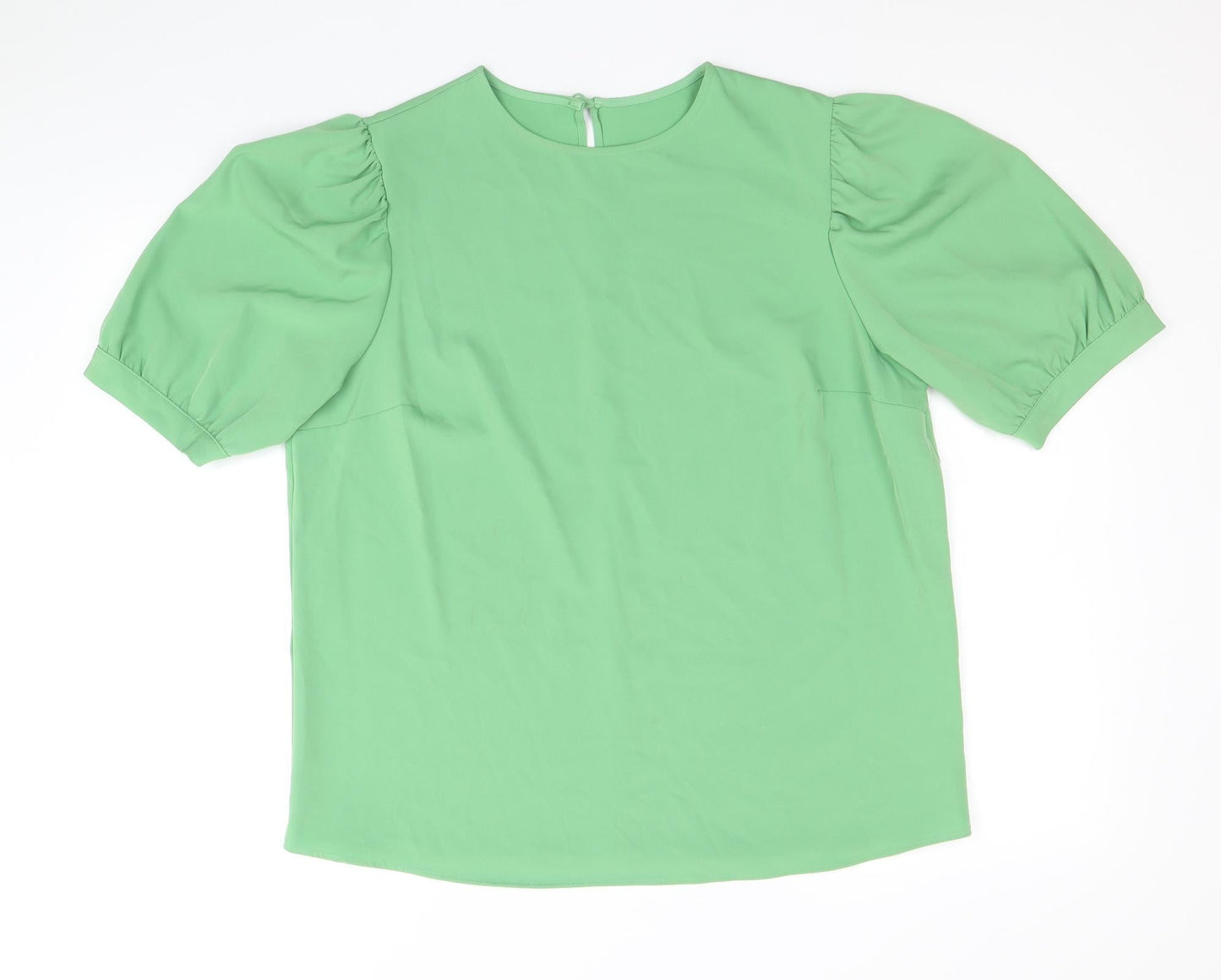 Womens UK Size 14 Preworn Green Basic Blouse