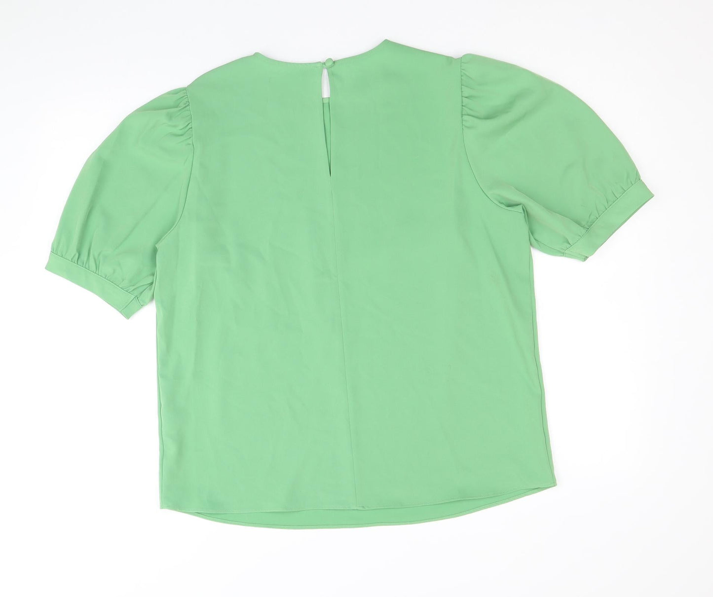 Womens UK Size 14 Preworn Green Basic Blouse