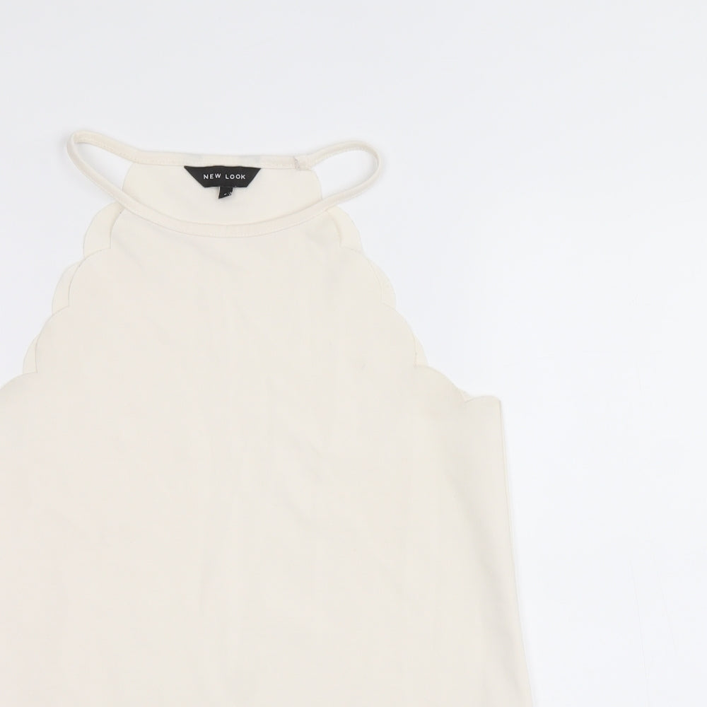 Womens UK Size 8 New Look Ivory Basic Tank