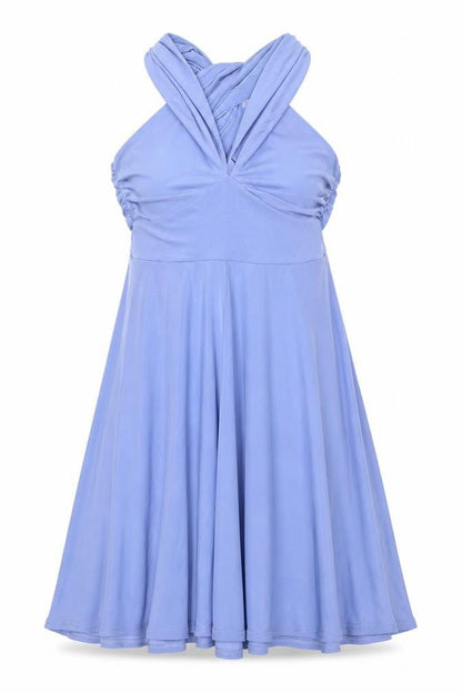 I Want That Trend Womens Blue Polyester A-Line Size 10 V-Neck Pullover