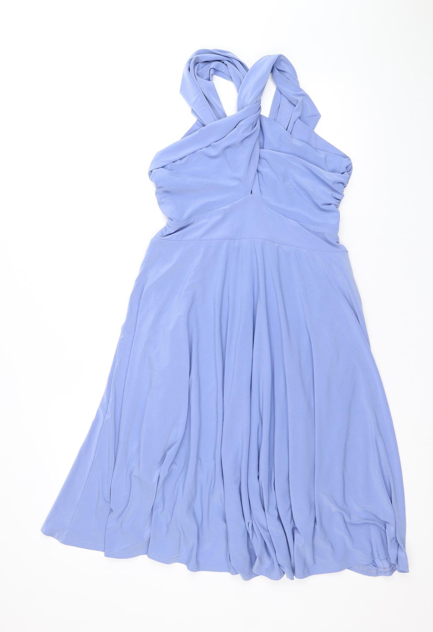 I Want That Trend Womens Blue Polyester A-Line Size 10 V-Neck Pullover