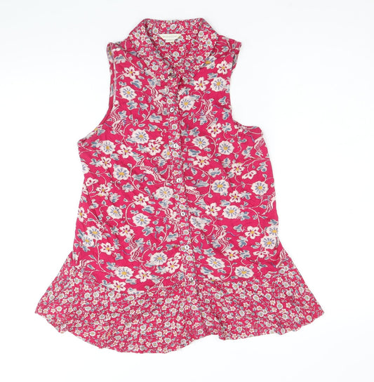 Womens UK Size 8 Monsoon Pink Basic Button-Up