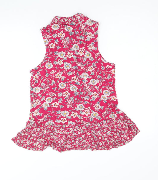 Womens UK Size 8 Monsoon Pink Basic Button-Up