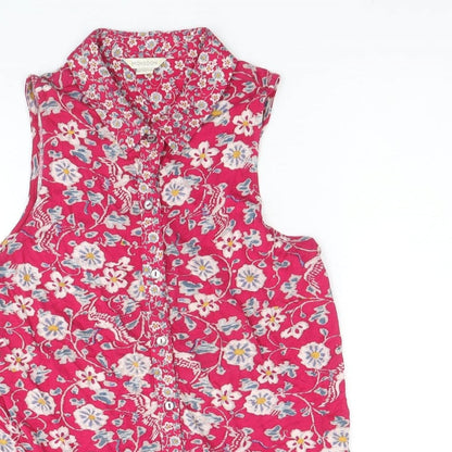 Womens UK Size 8 Monsoon Pink Basic Button-Up
