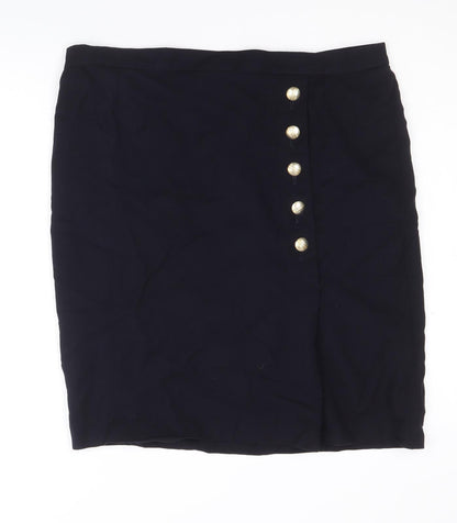 Arkis Club Womens Blue Cotton Straight & Pencil Skirt Size 22 Zip