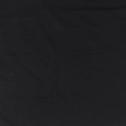 I SAW IT FIRST Womens Black Polyester Basic T-Shirt Size 10 Round Neck - Leopard Pattern