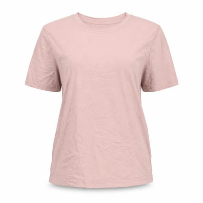 SheIn Womens Pink Polyamide Basic T-Shirt Size L Round Neck