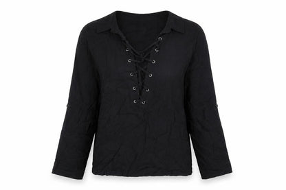 Womens UK Size L Natura Black Basic Blouse