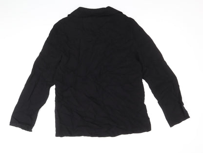 Womens UK Size L Natura Black Basic Blouse