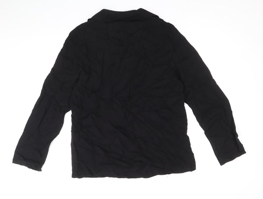 Womens UK Size L Natura Black Basic Blouse