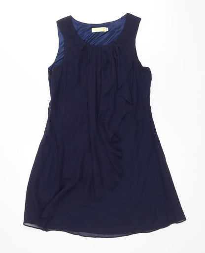 Angel Eye Womens Blue Polyester A-Line Size M Scoop Neck Zip - Size M-L