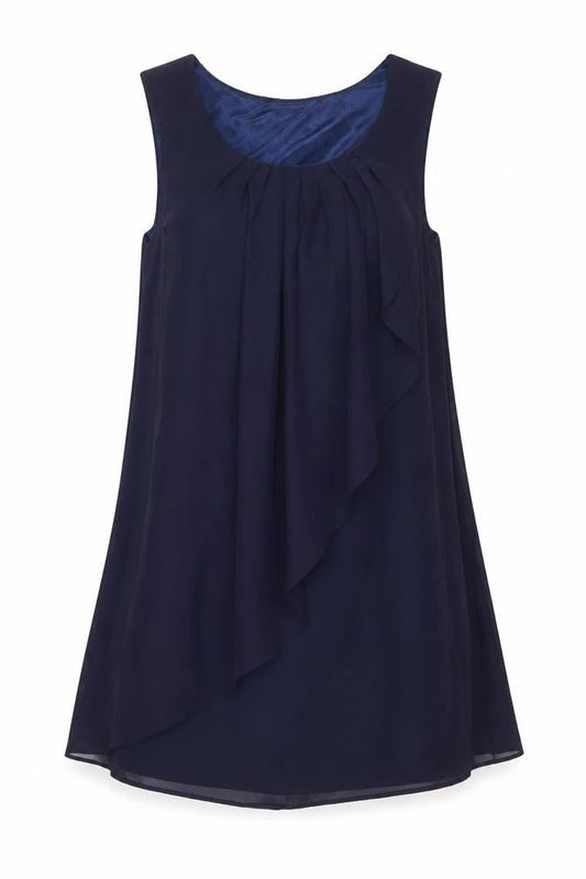 Angel Eye Womens Blue Polyester A-Line Size M Scoop Neck Zip - Size M-L