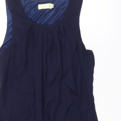 Angel Eye Womens Blue Polyester A-Line Size M Scoop Neck Zip - Size M-L