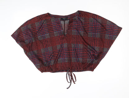 Womens UK Size M RESERVED Multicoloured Cropped Blouse