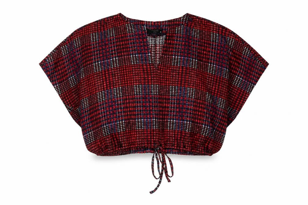 Womens UK Size M RESERVED Multicoloured Cropped Blouse