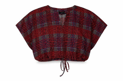 Womens UK Size M RESERVED Multicoloured Cropped Blouse