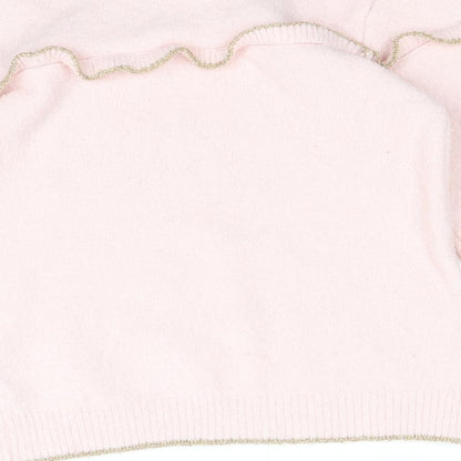 Crafted Girls Pink Round Neck Acrylic Pullover Jumper Size 9-10 Years Pullover