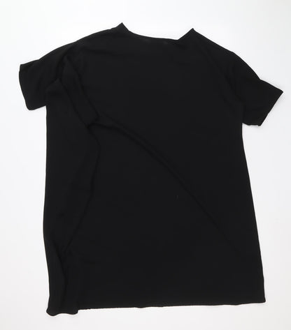 ASOS Womens Black Polyester T-Shirt Dress Size 10 Round Neck Pullover