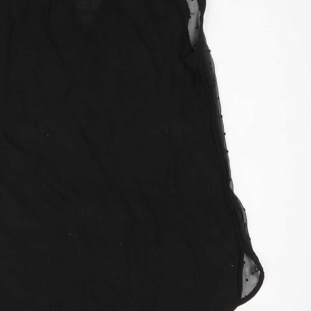 Olive Hill Womens Black Polka Dot Polyester Tunic Tank Size S V-Neck - Lace Panel