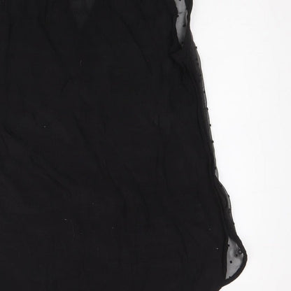 Olive Hill Womens Black Polka Dot Polyester Tunic Tank Size S V-Neck - Lace Panel