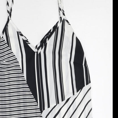 F&F Womens Multicoloured Striped Polyester Camisole Tank Size 8 V-Neck