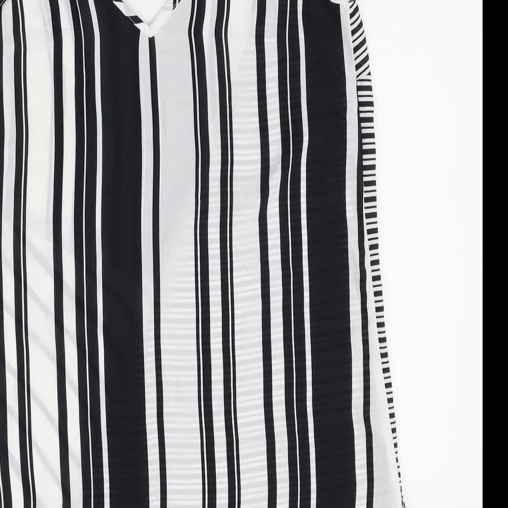 F&F Womens Multicoloured Striped Polyester Camisole Tank Size 8 V-Neck