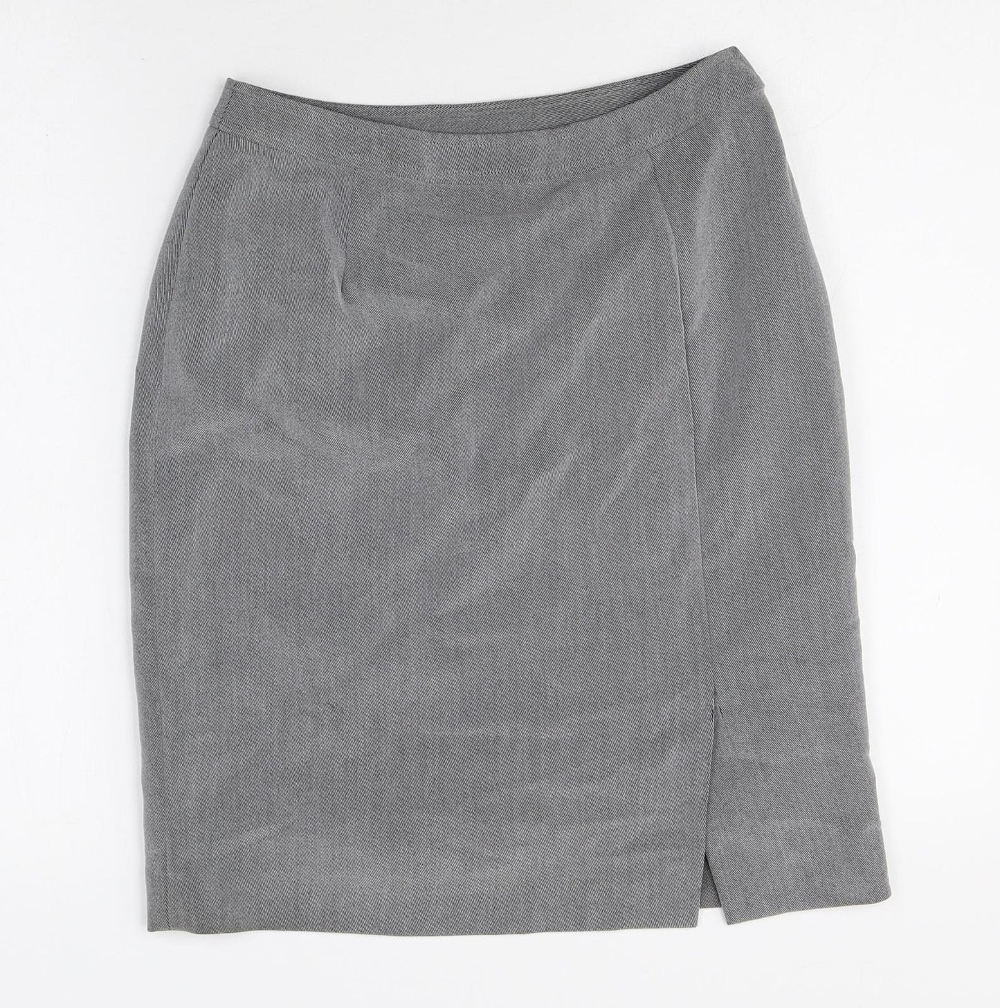 Linea Womens Grey Polyester Straight & Pencil Skirt Size 14 Zip