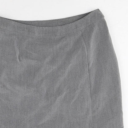 Linea Womens Grey Polyester Straight & Pencil Skirt Size 14 Zip