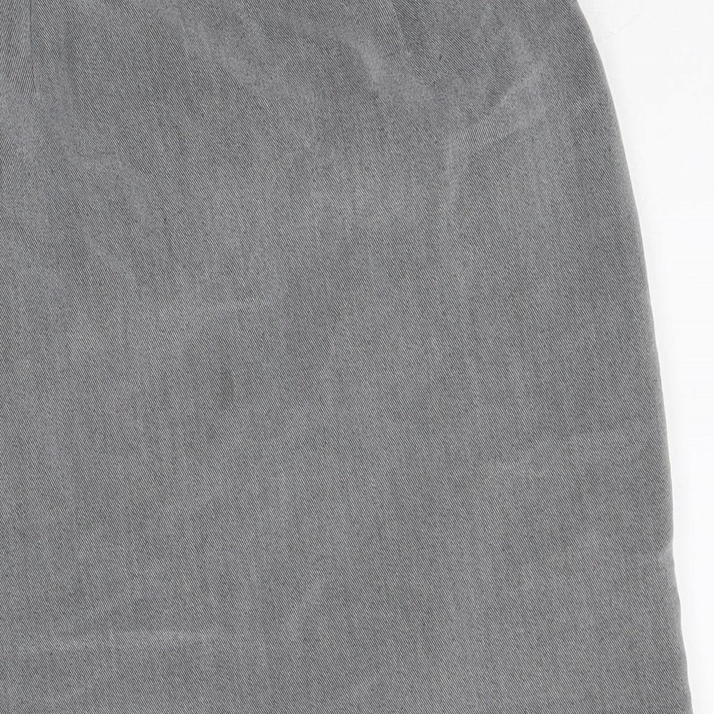 Linea Womens Grey Polyester Straight & Pencil Skirt Size 14 Zip
