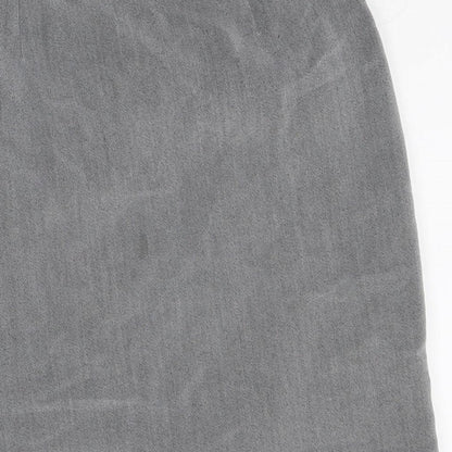 Linea Womens Grey Polyester Straight & Pencil Skirt Size 14 Zip