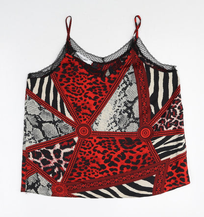 Womens UK Size M Voyelles Red Camisole Tank