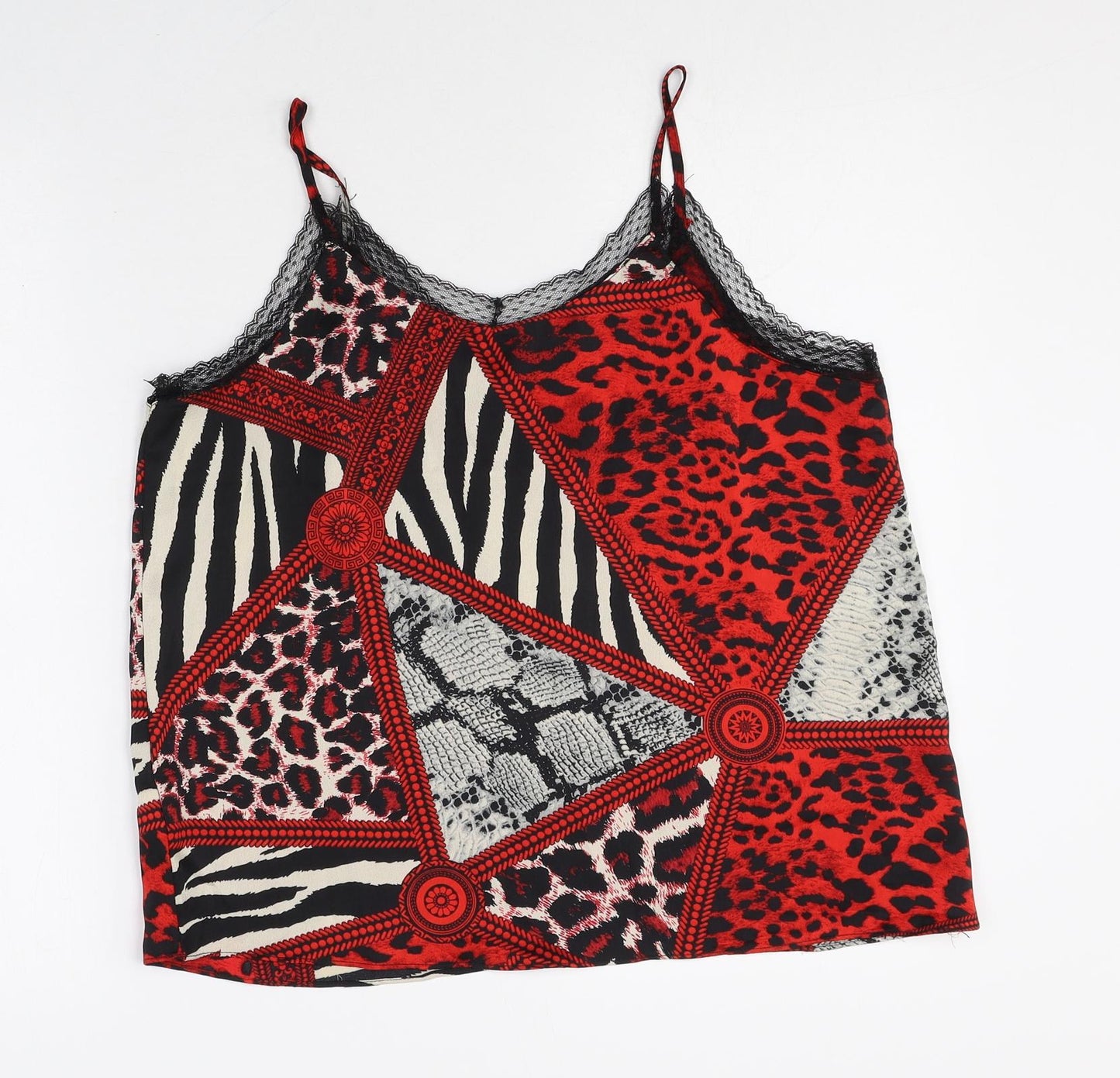 Womens UK Size M Voyelles Red Camisole Tank