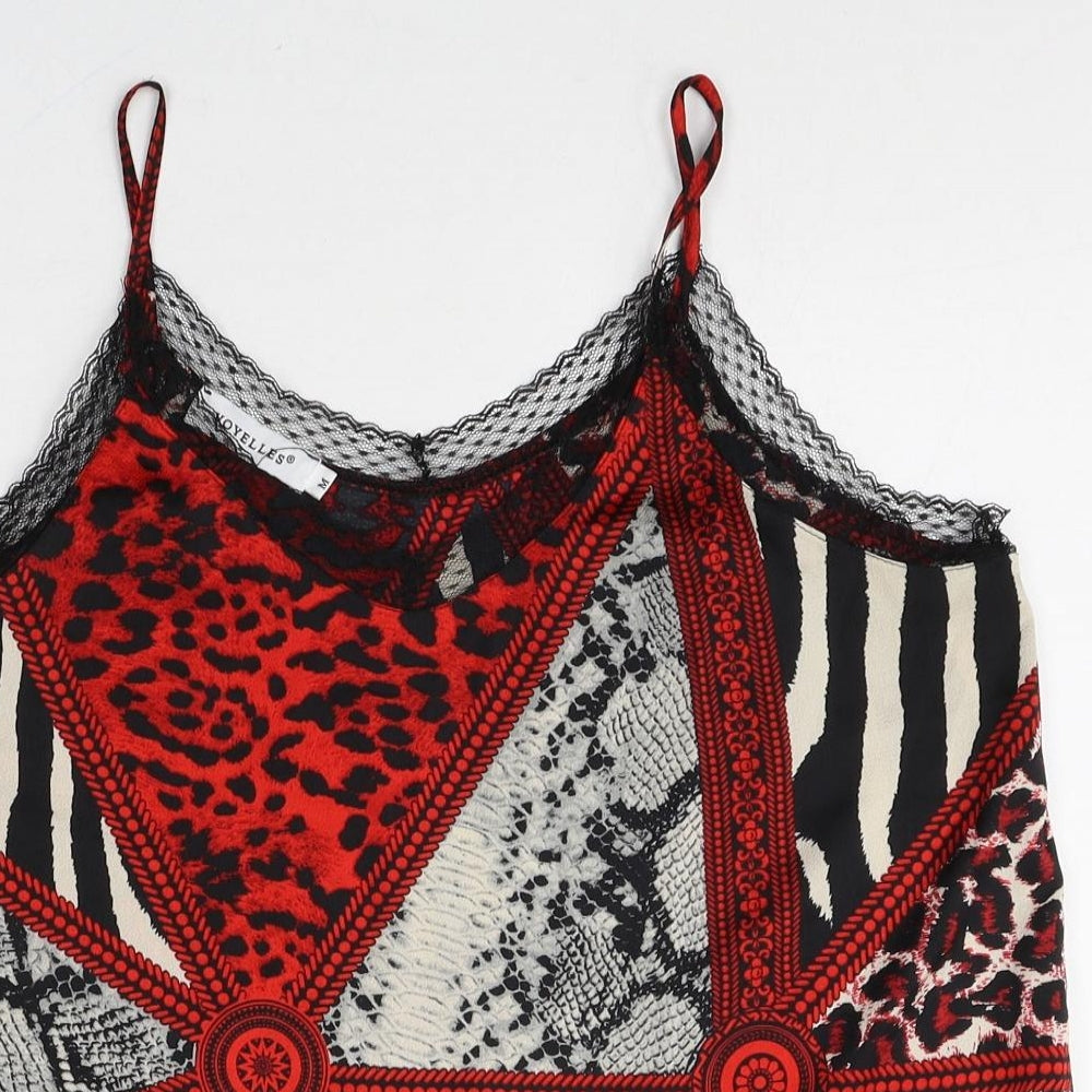 Womens UK Size M Voyelles Red Camisole Tank