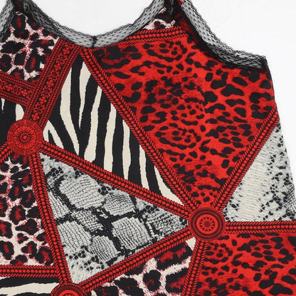 Womens UK Size M Voyelles Red Camisole Tank