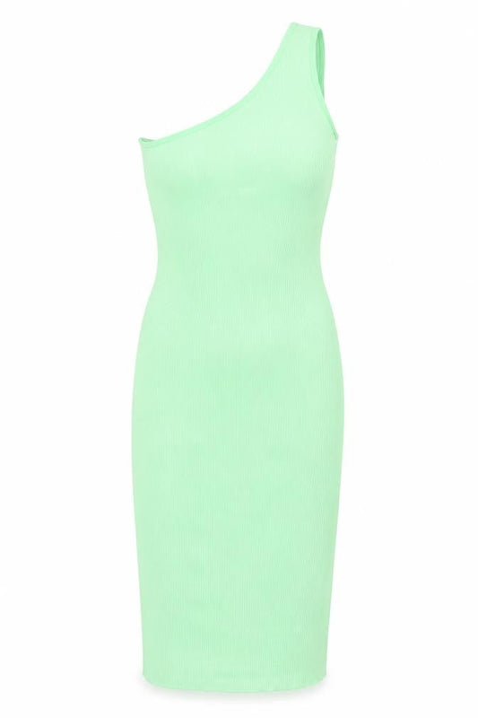 Bershka Womens Green Polyamide Bodycon Size S Off the Shoulder Pullover