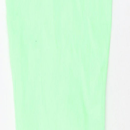 Bershka Womens Green Polyamide Bodycon Size S Off the Shoulder Pullover