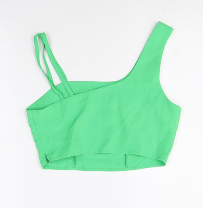 Extro&vert Womens Green Polyester Cropped Tank Size 10 Square Neck