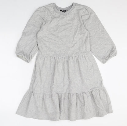 New Look Womens Grey Polyester A-Line Size 10 Round Neck Pullover