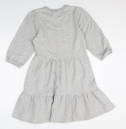 New Look Womens Grey Polyester A-Line Size 10 Round Neck Pullover