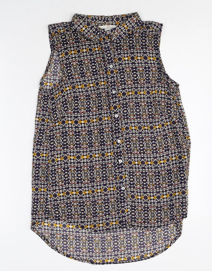Womens UK Size 6 H&M Multicoloured Basic Button-Up