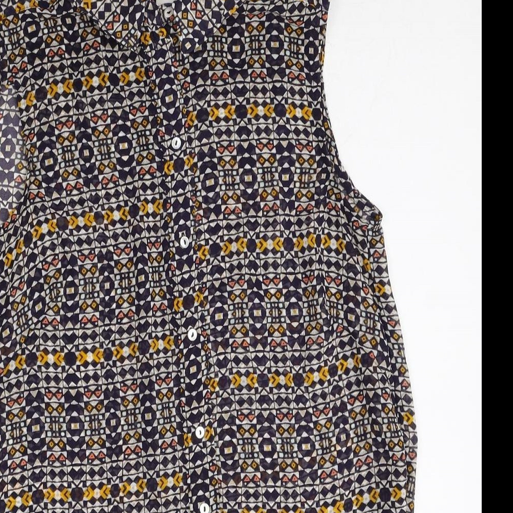 Womens UK Size 6 H&M Multicoloured Basic Button-Up