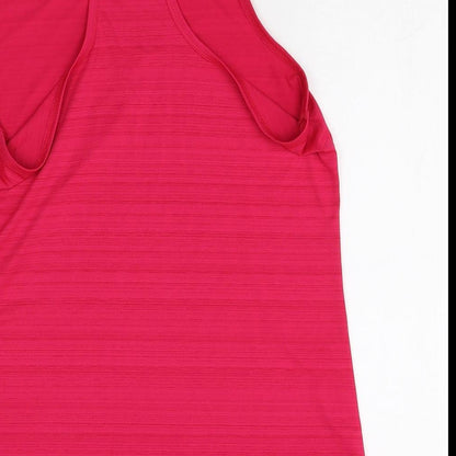 Preworn Womens Pink Polyester Basic Tank Size L Scoop Neck