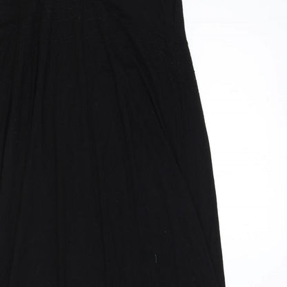 USCO Womens Black Polyester A-Line Size M V-Neck Pullover
