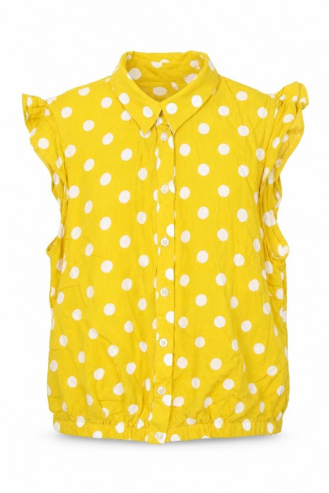 Womens UK Size 8 Oasis Yellow Basic Button-Up