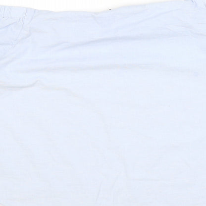 New Look Womens Blue Cotton Basic Blouse Size 8 Off the Shoulder - Bardot