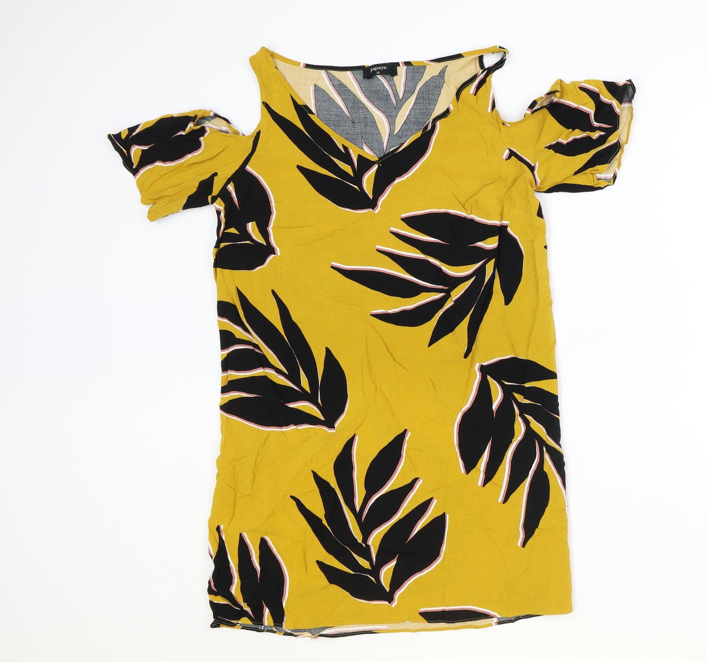 Womens UK Size 12 Papaya Orange Basic Blouse
